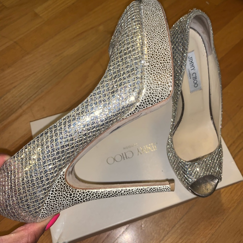 Jimmy Choo Peep Toe Platform Pumps